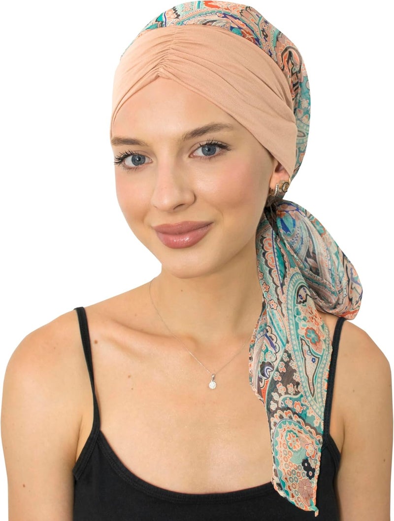 CAPLORD Head Scarf for Women Skull Cap Chemo Patients Headwear Cancer Hair Loss Scarf Headwrap Cover Hat Turban Covering Wrap - Image 1